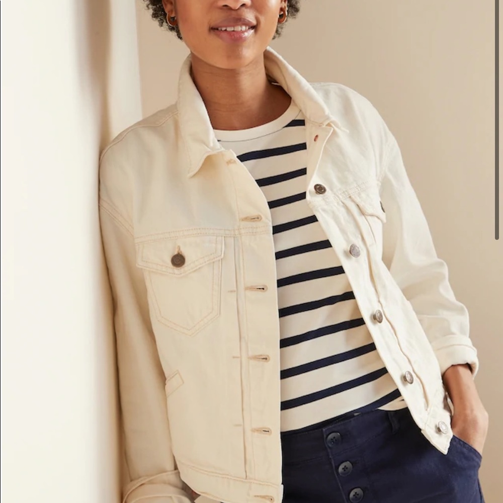 Cropped Off-White Jean Jacket